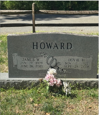 Close up of James Howard's headstone